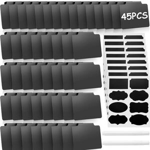 45 Pieces Basket Clip Chalkboard Labels with 8 Sheets of Labels